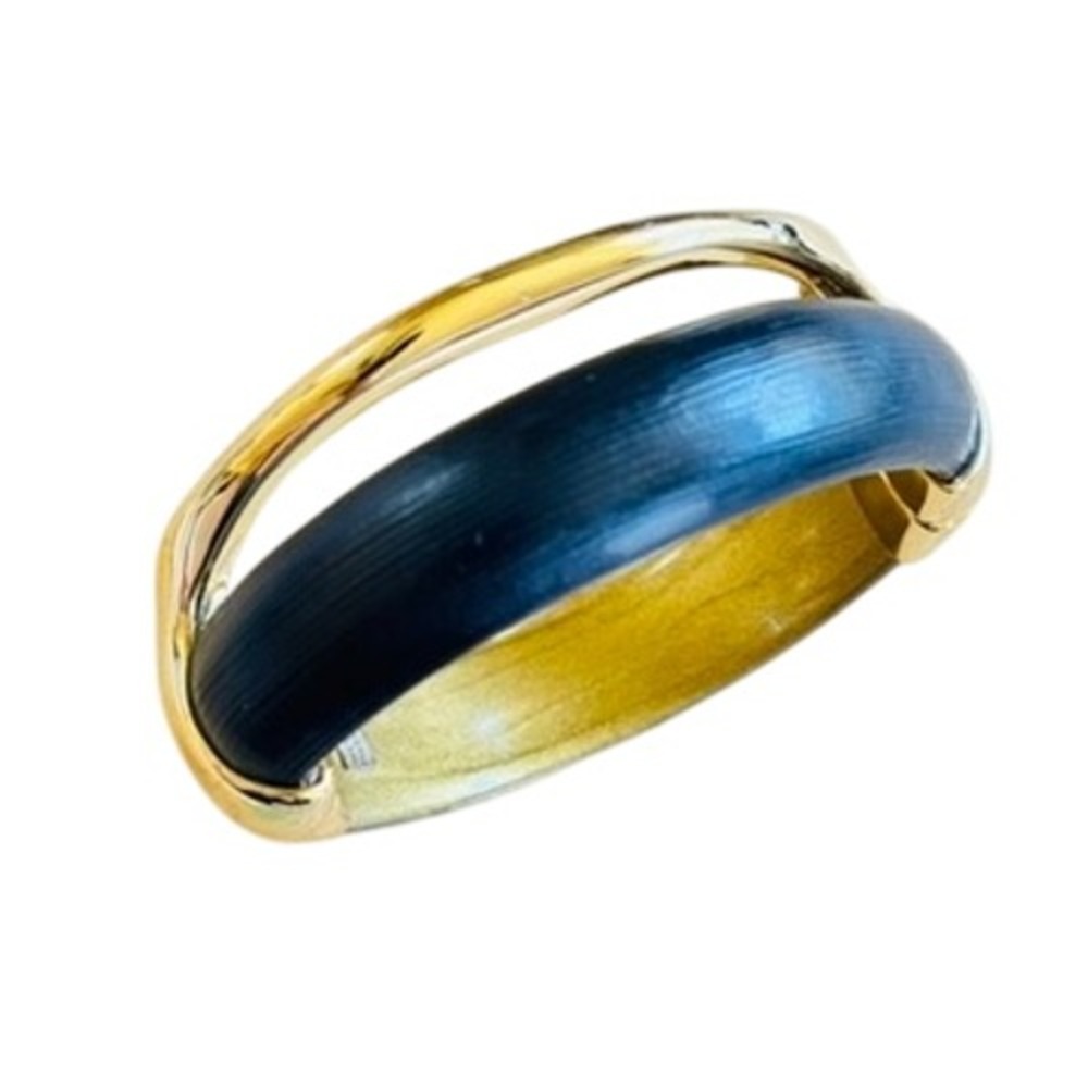 Alexis Bittar Signed Textured Bangle Bracelet Tapered Lucite high end Statement